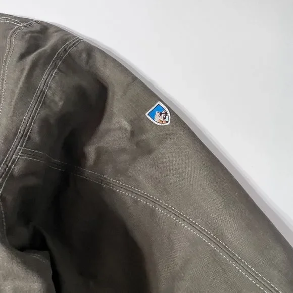 NWOT Kuhl Burr Jacket Mens Size Large Gunmetal Green Canvas Full Zip - Picture 3 of 11